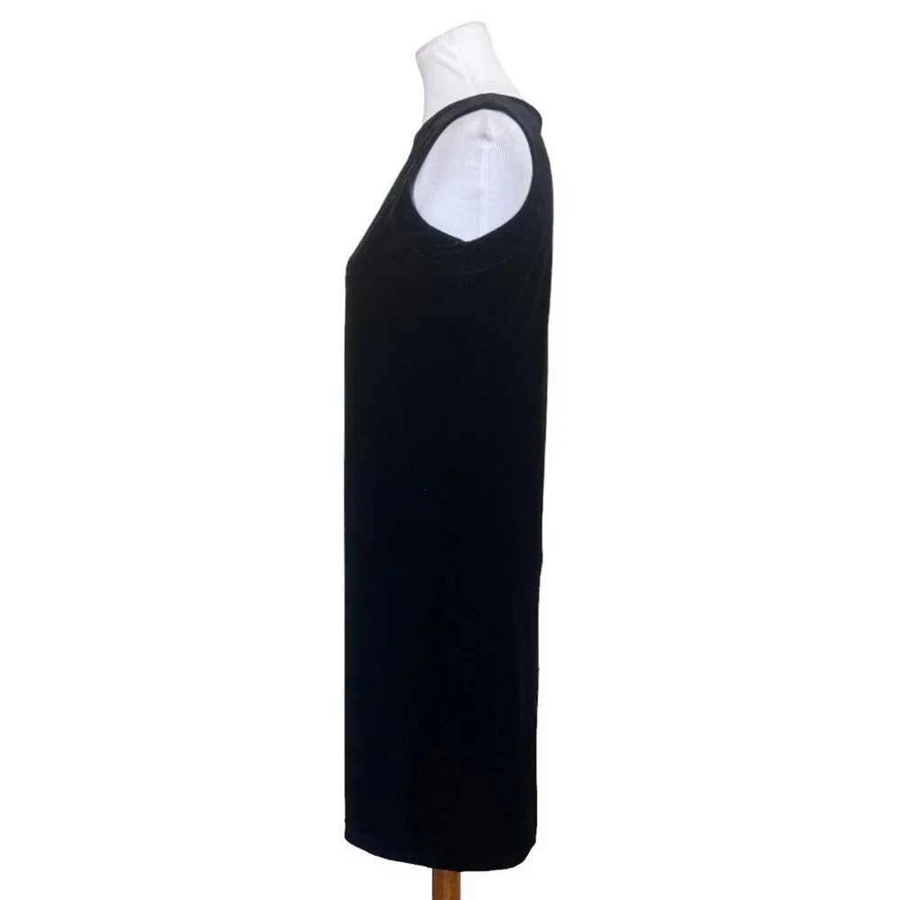 Victor Costa‎ Occasion Womens Sleeveless Black Velvet Shift Dress XS